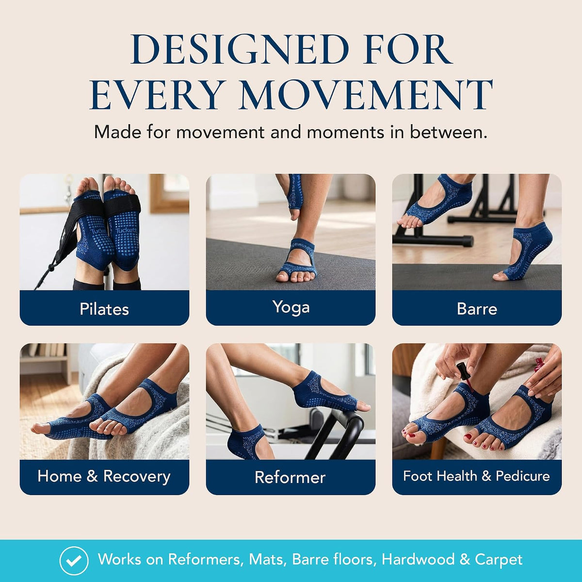 Toeless Grip Socks, Open Toe Non Slip Pilates Socks for Women