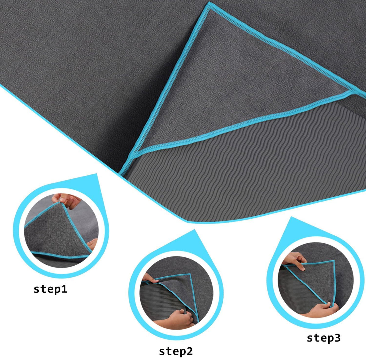 Yoga Towel Yoga Mat Towel with Anchor Fit Corners Non Slip Yoga Towels Hot Yoga Towel Yoga Pilates Workout Camping