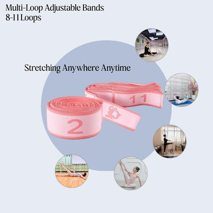 Multi-Loop Stretch Band - Yoga, Pilates, Ballet, and Physical Therapy Stretching Strap for Flexibility, Leg Stretching, and Exercise - Durable Stretching Equipment