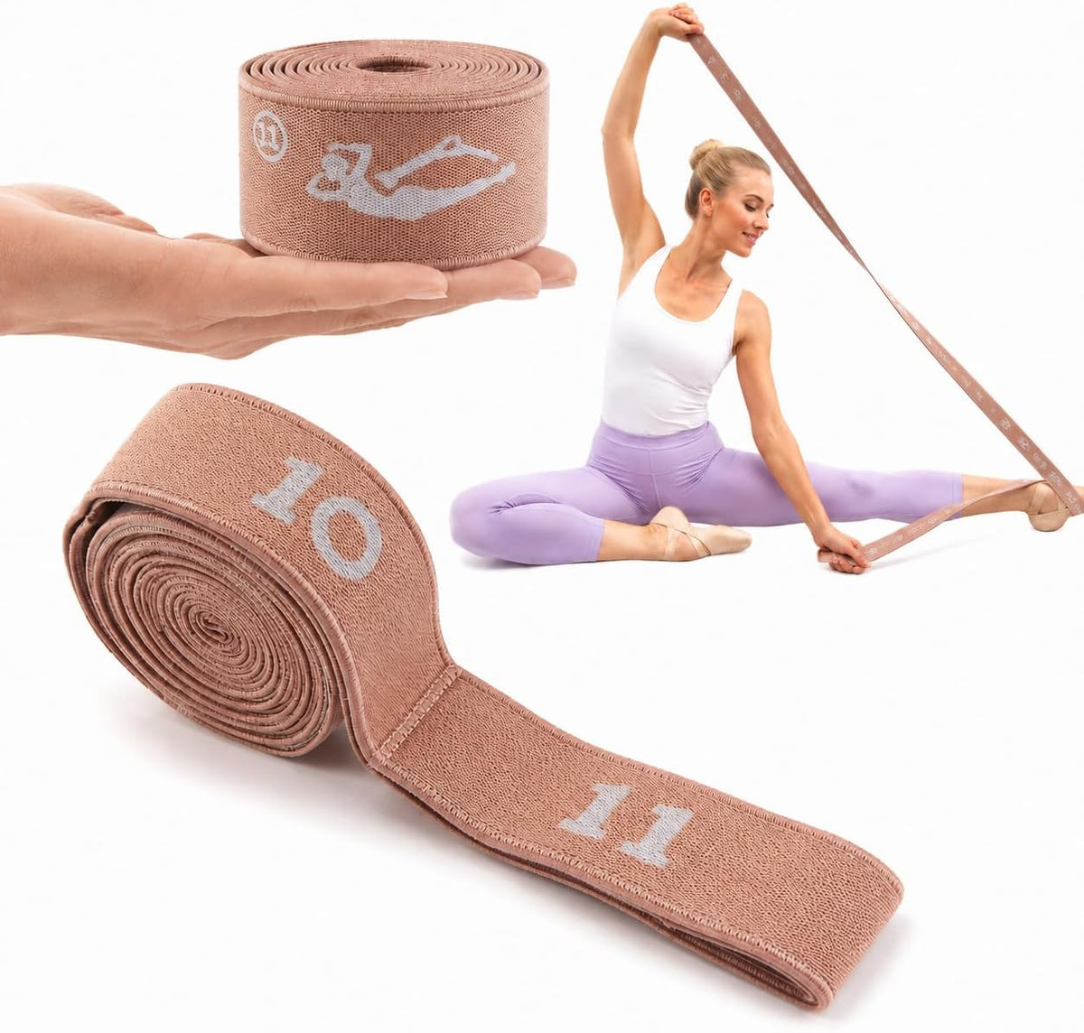 Multi-Loop Stretch Band - Yoga, Pilates, Ballet, and Physical Therapy Stretching Strap for Flexibility, Leg Stretching, and Exercise - Durable Stretching Equipment