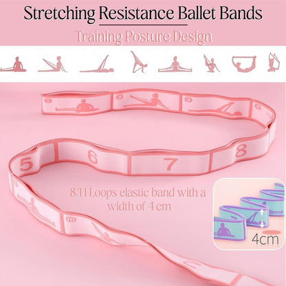 Multi-Loop Stretch Band - Yoga, Pilates, Ballet, and Physical Therapy Stretching Strap for Flexibility, Leg Stretching, and Exercise - Durable Stretching Equipment