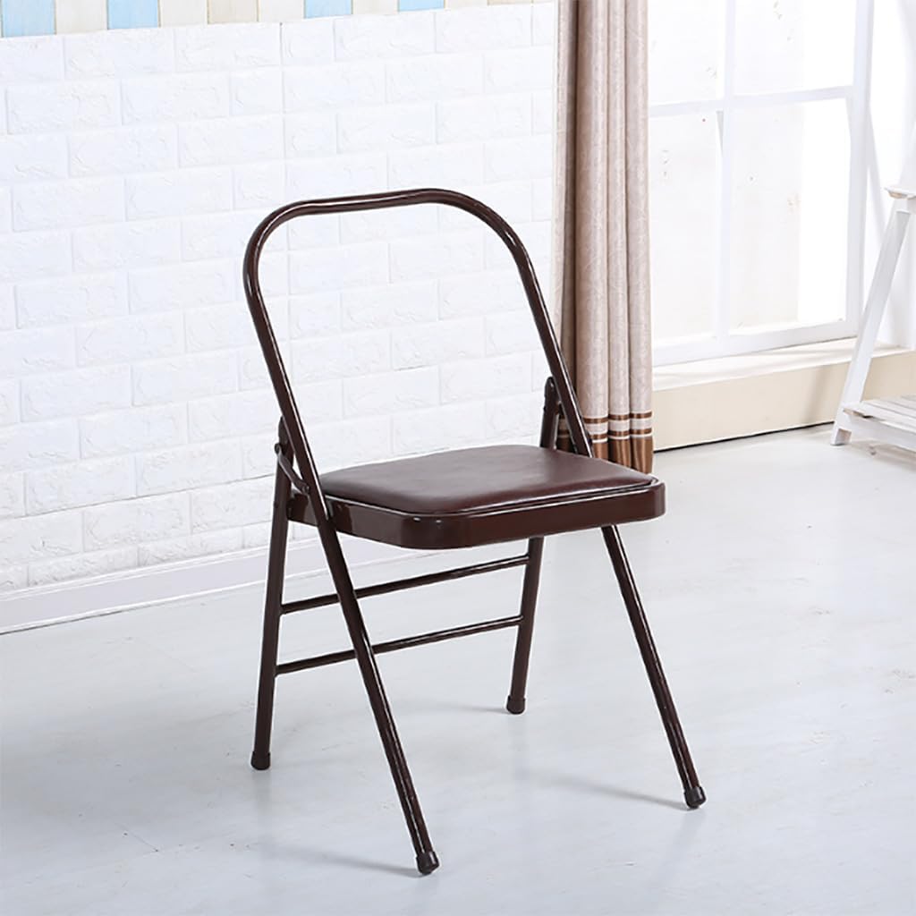 Yoga Chair Yoga Auxiliary Chair,Backless Yoga Chair,with Non-Slip Feet Covers for Flexibility and Strength Training 44x47x80cm,Brown