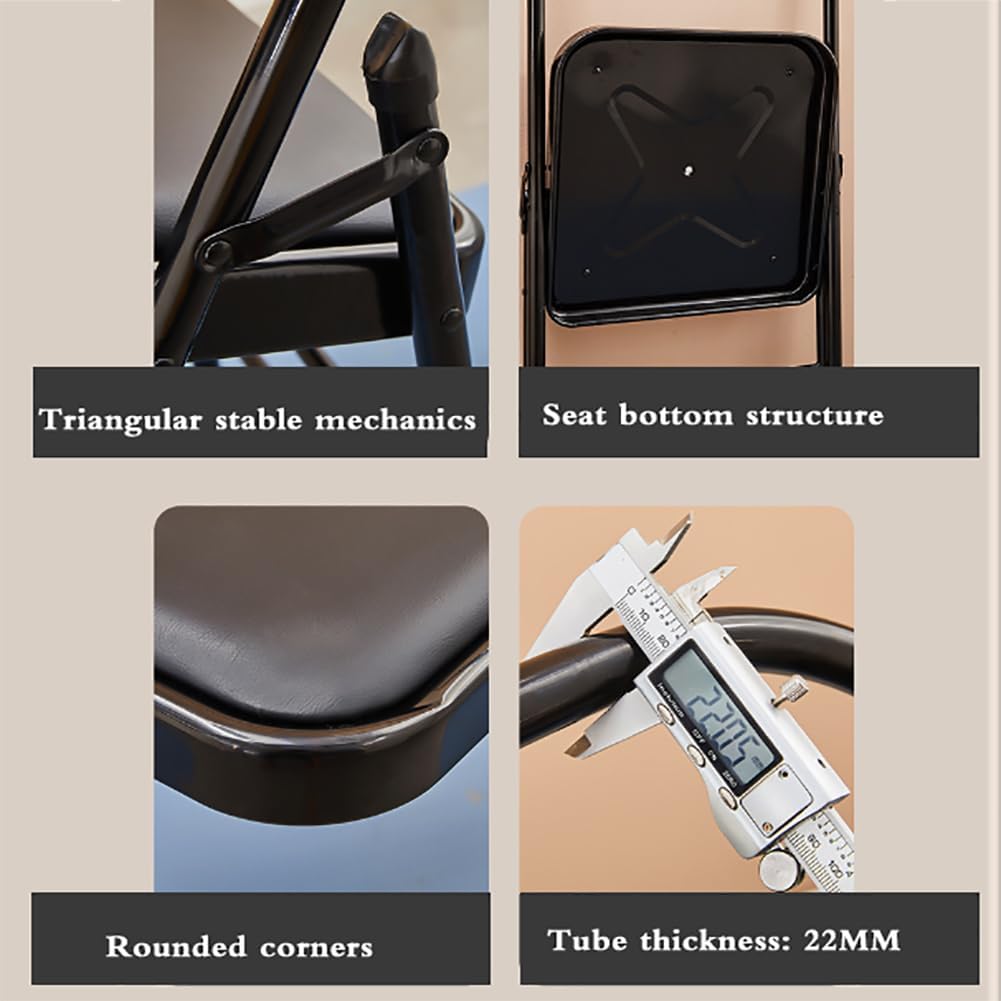 Yoga Chair Yoga Auxiliary Chair,Backless Yoga Chair,with Non-Slip Feet Covers for Flexibility and Strength Training 44x47x80cm,Brown