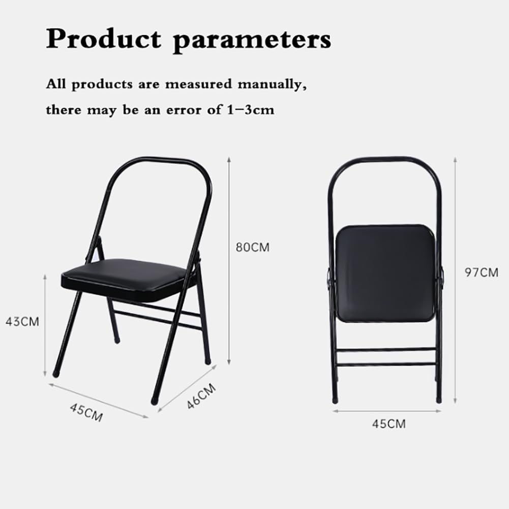 Yoga Chair Yoga Auxiliary Chair,Backless Yoga Chair,with Non-Slip Feet Covers for Flexibility and Strength Training 44x47x80cm,Brown