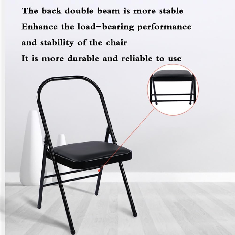 Yoga Chair Yoga Auxiliary Chair,Backless Yoga Chair,with Non-Slip Feet Covers for Flexibility and Strength Training 44x47x80cm,Brown