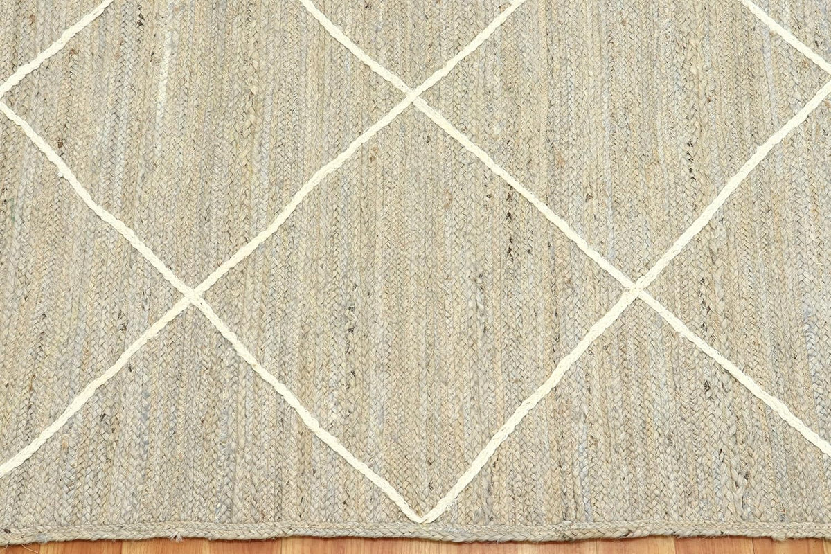 Heavy Material Hand Braided Jute 3x5 Natural Jute Beige Multi Geometric Design Hand Woven Rug Flatweave Area Carpet Indoor Outdoor Rugs for Kitchen Garden Yoga Mat - Colors B