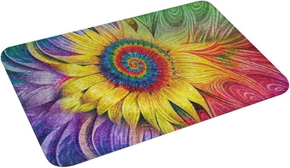 Hippie Sunflower Area Rug for Living Dinning Room Bedroom Kitchen, Nursery Rug Floor Carpet Yoga Mat