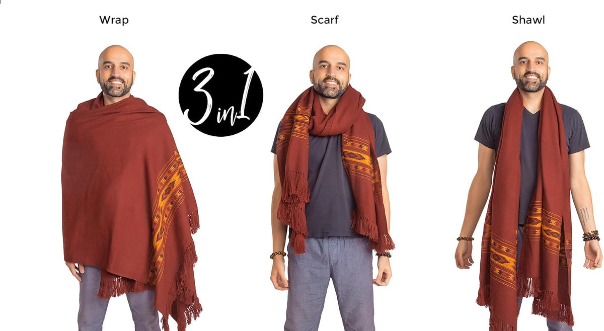 Meditation Shawl or Blanket, Exotic Shawl/Wrap, Oversize Scarf or Stole. Unisex