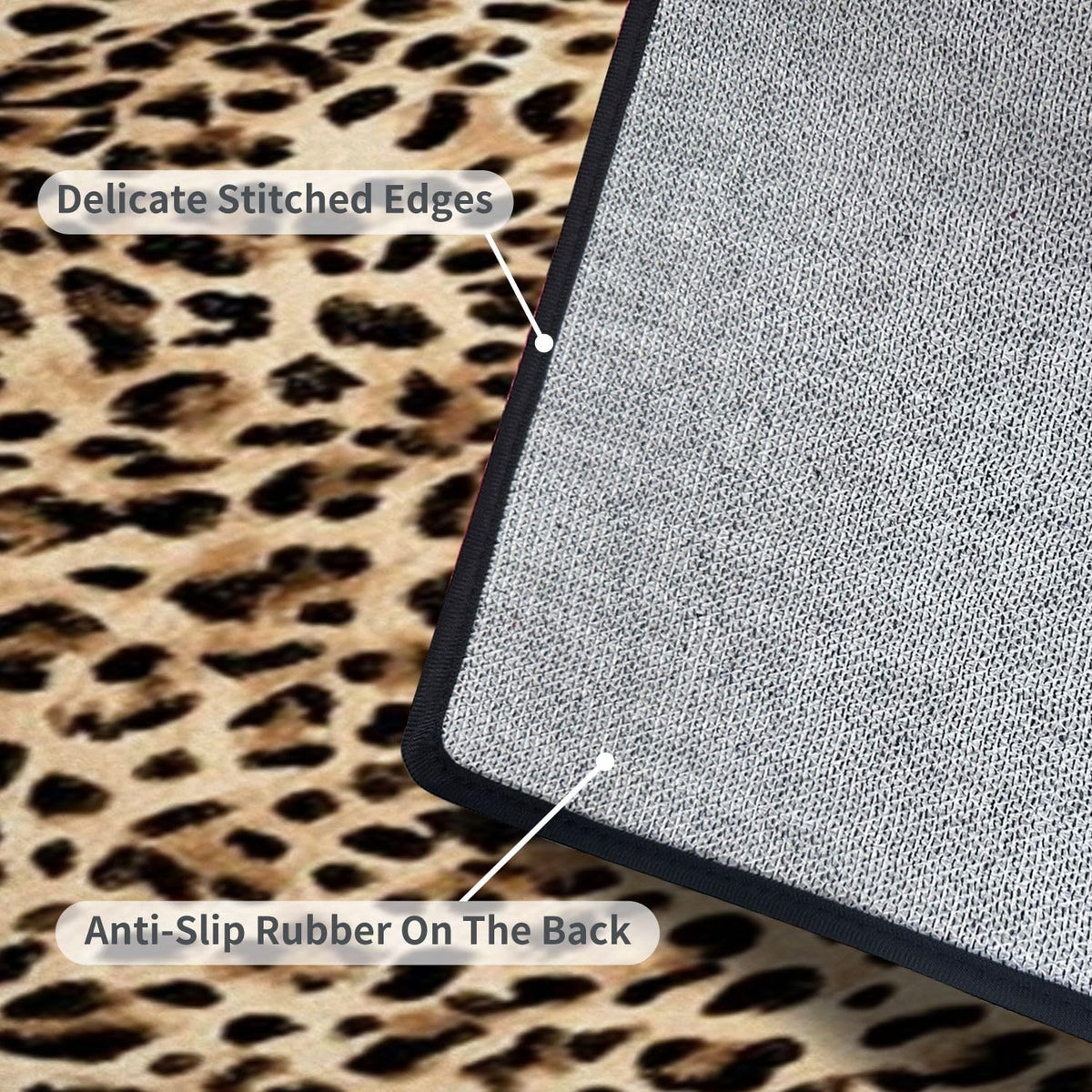 Runner Rug Washable 2x8 Leopard Print Seamless Leopard Skin Fashionable Cheetah Fur Non-Slip Hallway Area Rug Indoor Outdoor Home Decor for Entryway Bathroom Kitchen Carpet Yoga Floor Mat