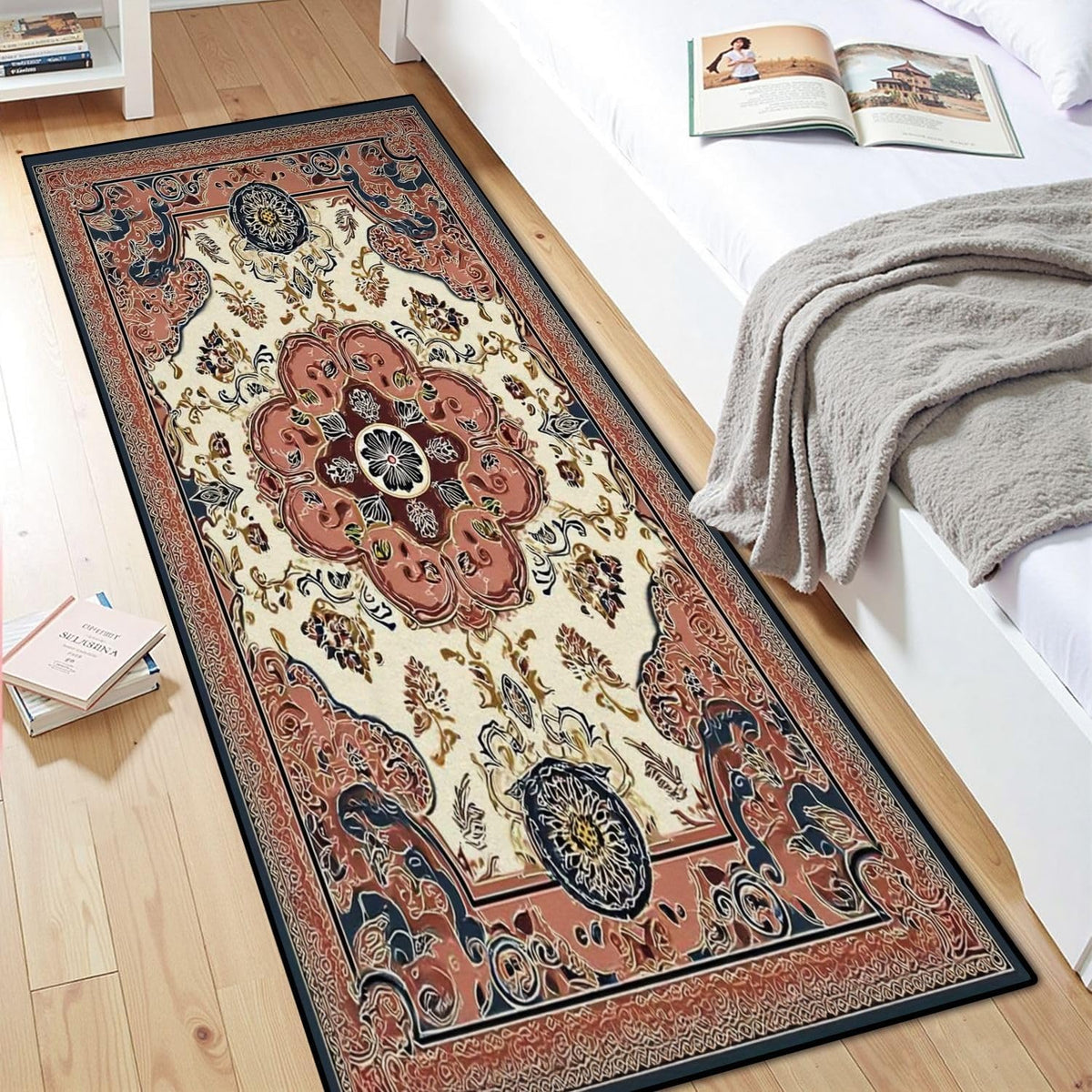 Runner Rug Washable 2x8 Leopard Print Seamless Leopard Skin Fashionable Cheetah Fur Non-Slip Hallway Area Rug Indoor Outdoor Home Decor for Entryway Bathroom Kitchen Carpet Yoga Floor Mat