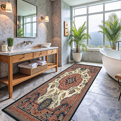 Runner Rug Washable 2x8 Leopard Print Seamless Leopard Skin Fashionable Cheetah Fur Non-Slip Hallway Area Rug Indoor Outdoor Home Decor for Entryway Bathroom Kitchen Carpet Yoga Floor Mat