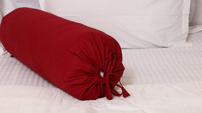 Quilted Bolster Pillow Cover (Black, 8"Diameter x24"Long (20 cm x 60 cm ))