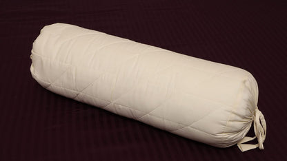 Quilted Bolster Pillow Cover (Black, 8"Diameter x24"Long (20 cm x 60 cm ))