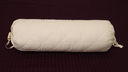 Quilted Bolster Pillow Cover (Black, 8"Diameter x24"Long (20 cm x 60 cm ))