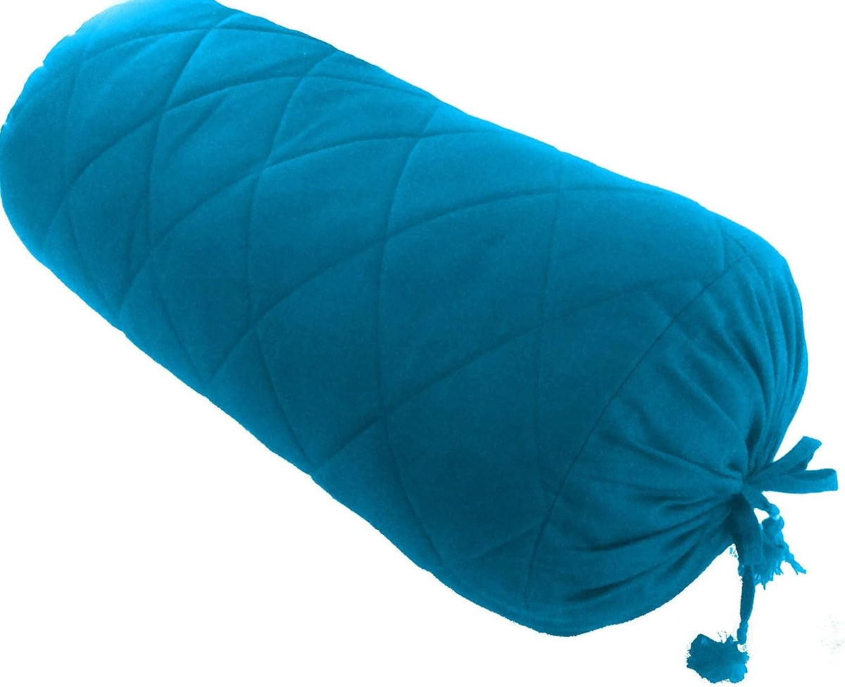 Quilted Bolster Pillow Cover (Black, 8"Diameter x24"Long (20 cm x 60 cm ))
