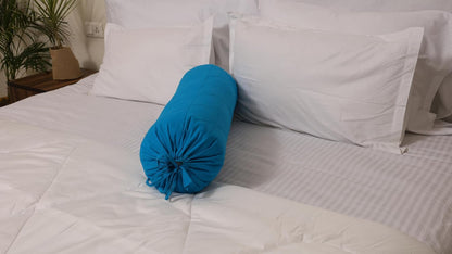 Quilted Bolster Pillow Cover (Black, 8"Diameter x24"Long (20 cm x 60 cm ))