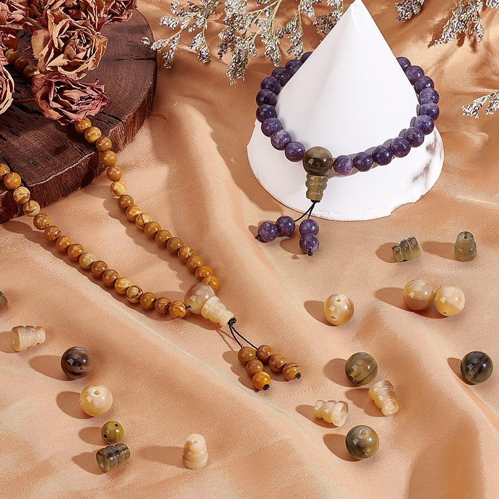 10sets/20pcs Buddha Mala Guru Bead Set, 2 Colors Resin 3 Hole