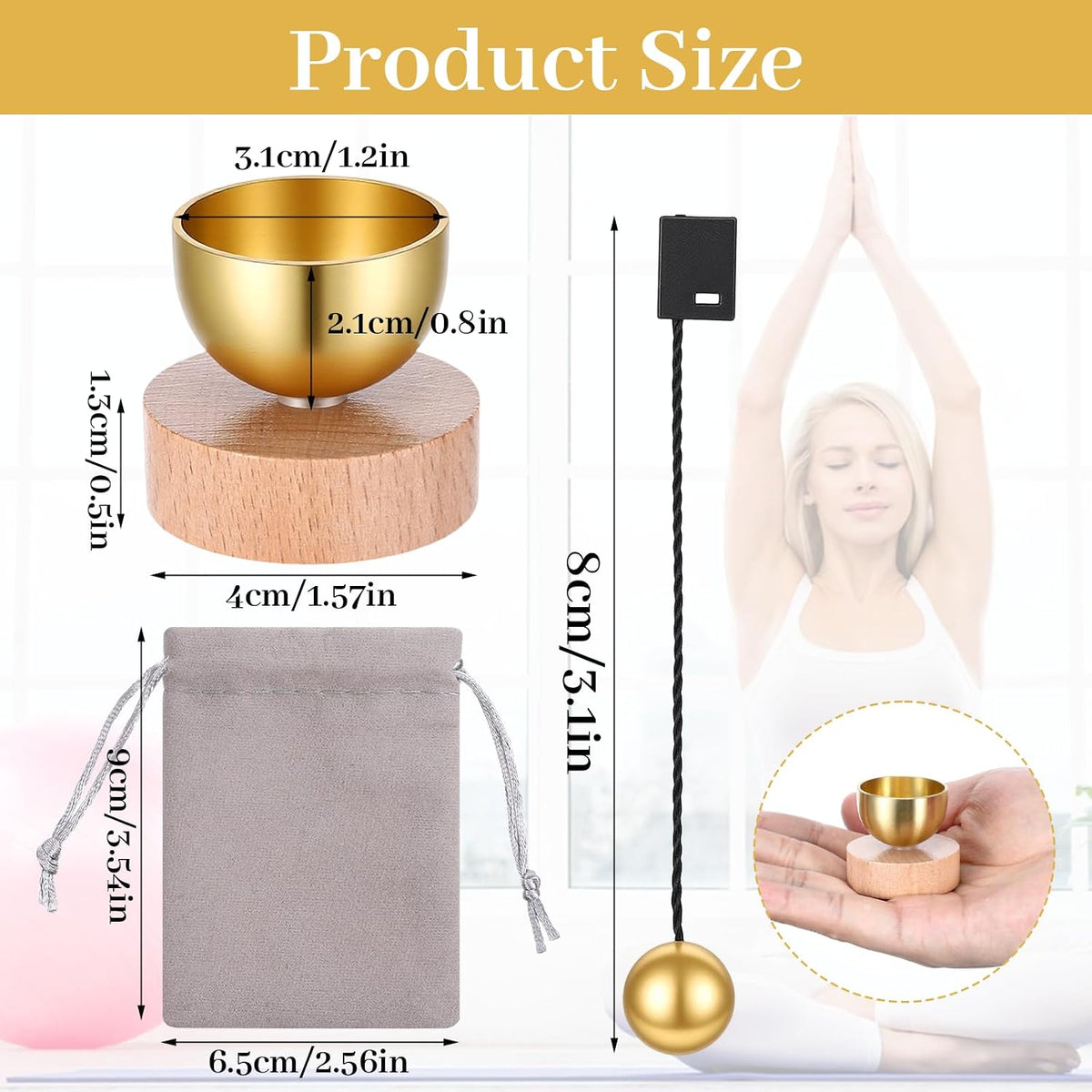 MIni Singing Bowl Set, Meditation Sound Bowl with Bag