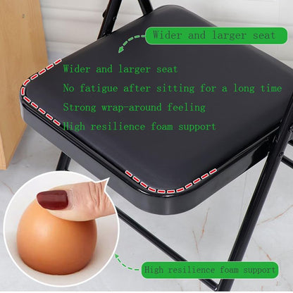Iyengar Yoga Chair Foldable Backless Chair for Yoga Practice-Metal Yoga Assist Chair for Deepening Yoga Practice,Normal,Black