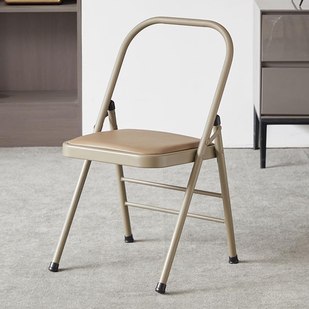 Iyengar Yoga Chair Foldable Backless Chair for Yoga Practice-Metal Yoga Assist Chair for Deepening Yoga Practice,Normal,Black