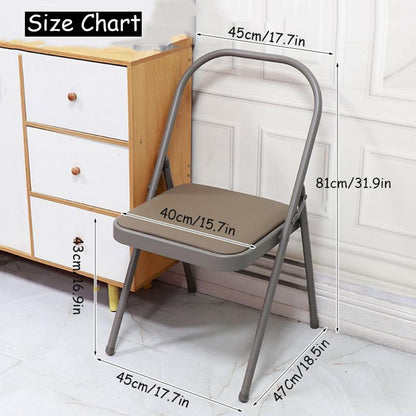 Iyengar Yoga Chair Foldable Backless Chair for Yoga Practice-Metal Yoga Assist Chair for Deepening Yoga Practice,Normal,Black
