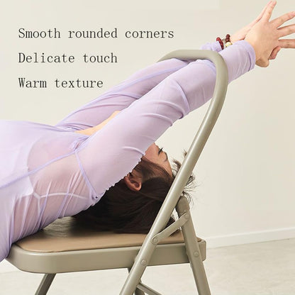Iyengar Yoga Chair Foldable Backless Chair for Yoga Practice-Metal Yoga Assist Chair for Deepening Yoga Practice,Normal,Black