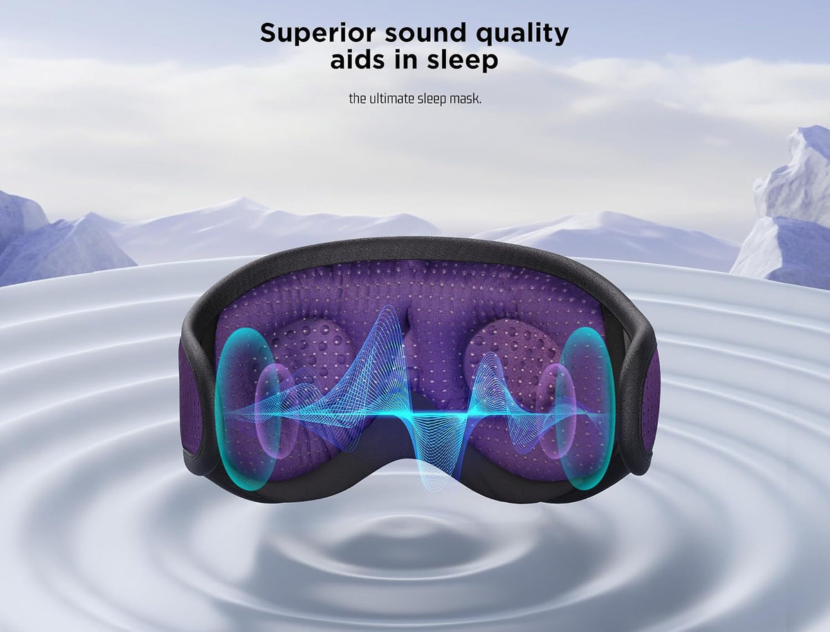 Sleep Headphones, 3D Sleep Mask Bluetooth Wireless Music Eye Mask, Sleeping Headphones for Side Sleepers Sleep Mask with Bluetooth Headphones Ultra-Thin Stereo Speakers Perfect for Sleeping