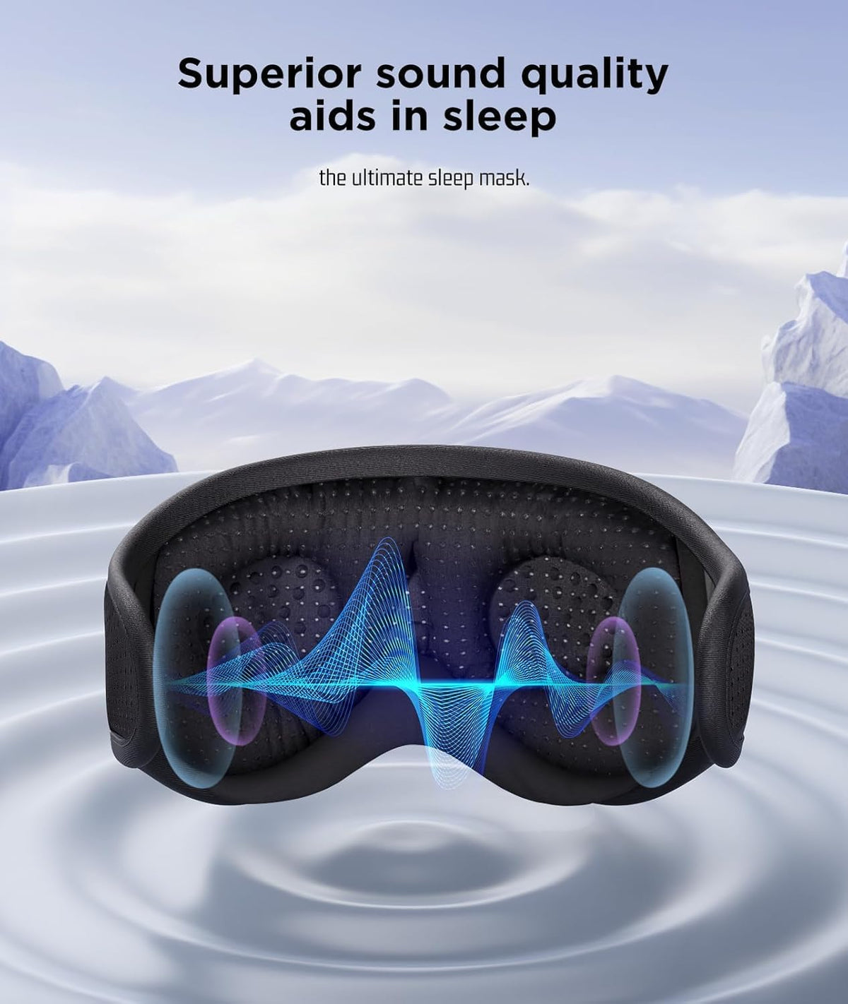 Sleep Headphones, 3D Sleep Mask Bluetooth Wireless Music Eye Mask, Sleeping Headphones for Side Sleepers Sleep Mask with Bluetooth Headphones Ultra-Thin Stereo Speakers Perfect for Sleeping