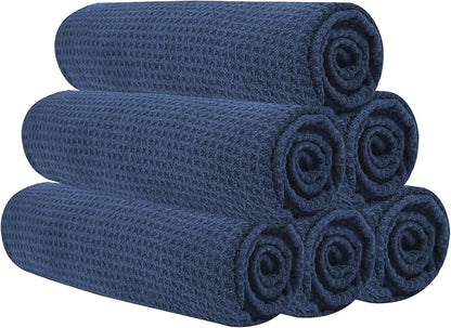 Microfiber Gym Towels for Working Out, Quickly Dry Yoga Towels for Men & Women Tennis, 16 Inch x 27 Inch, 6 Pack, Black
