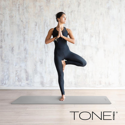 1/4" Yoga Mat, Non-Slip Exercise & Pilates Mat with Strap