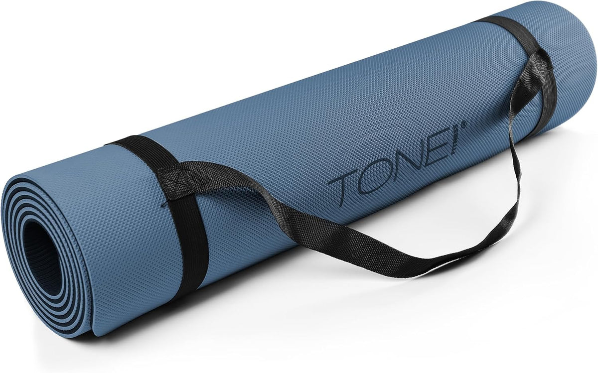 1/4" Yoga Mat, Non-Slip Exercise & Pilates Mat with Strap