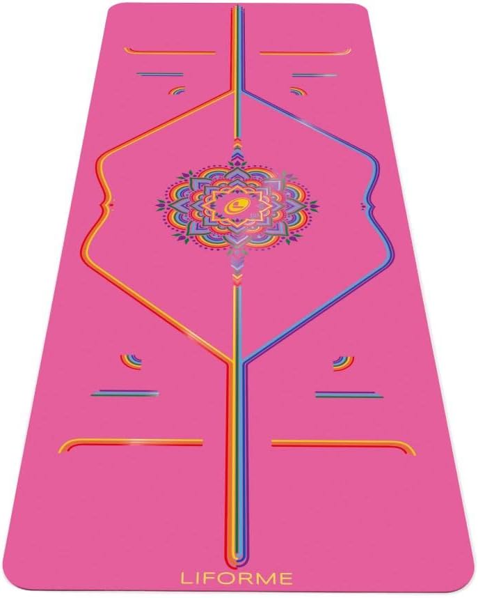 Printed Yoga Mat - Patented Alignment Design, Ultimate Grip