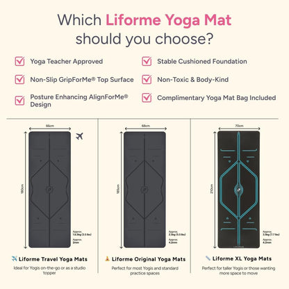 Printed Yoga Mat - Patented Alignment Design, Ultimate Grip