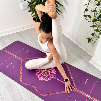 Printed Yoga Mat - Patented Alignment Design, Ultimate Grip
