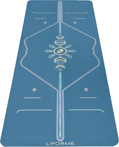 Printed Yoga Mat - Patented Alignment Design, Ultimate Grip