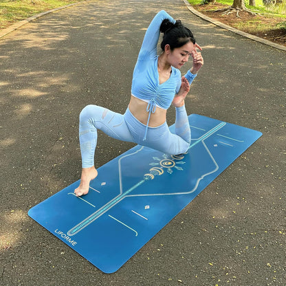 Printed Yoga Mat - Patented Alignment Design, Ultimate Grip