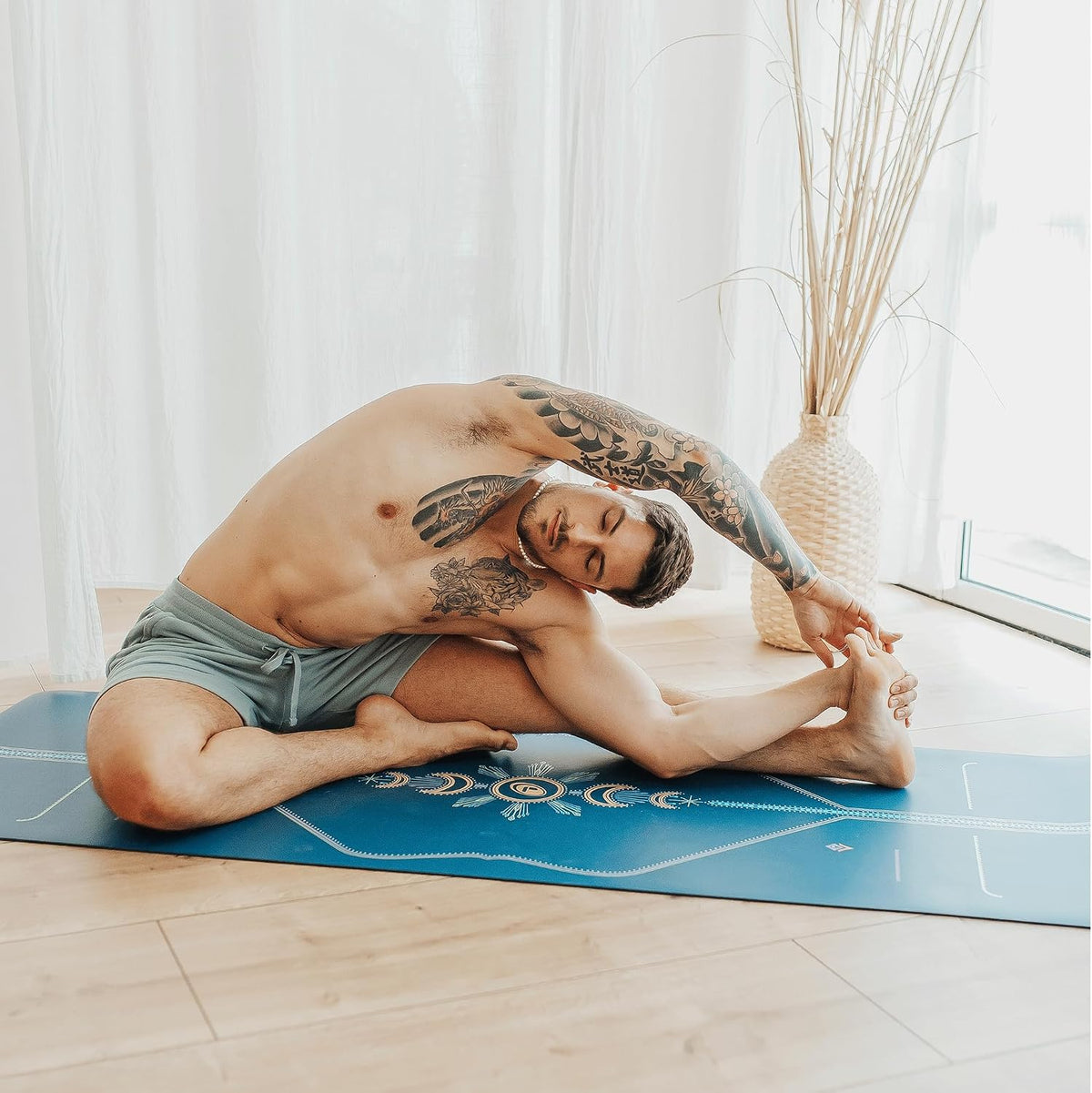 Printed Yoga Mat - Patented Alignment Design, Ultimate Grip
