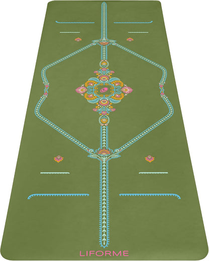 Printed Yoga Mat - Patented Alignment Design, Ultimate Grip