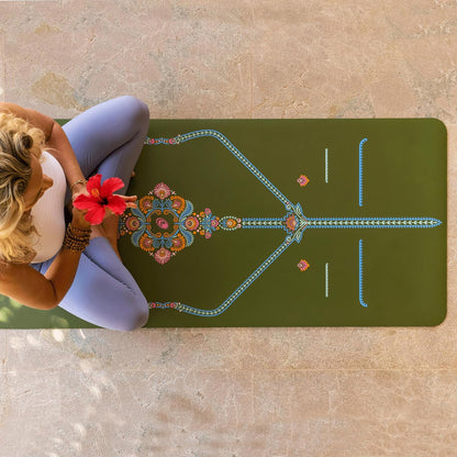 Printed Yoga Mat - Patented Alignment Design, Ultimate Grip