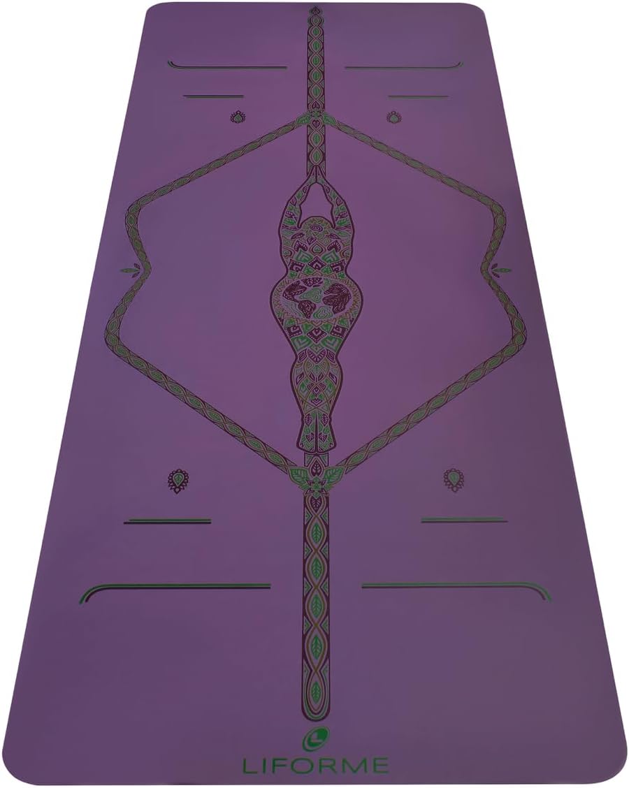 Printed Yoga Mat - Patented Alignment Design, Ultimate Grip