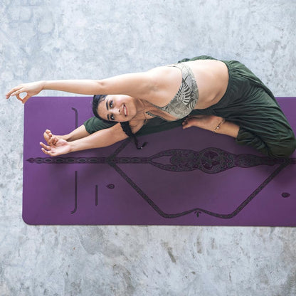 Printed Yoga Mat - Patented Alignment Design, Ultimate Grip