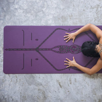 Printed Yoga Mat - Patented Alignment Design, Ultimate Grip