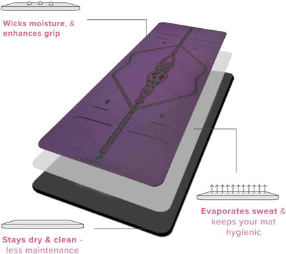 Printed Yoga Mat - Patented Alignment Design, Ultimate Grip