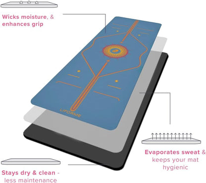 Printed Yoga Mat - Patented Alignment Design, Ultimate Grip