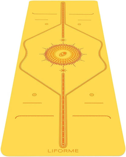 Printed Yoga Mat - Patented Alignment Design, Ultimate Grip