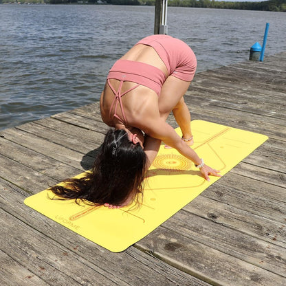 Printed Yoga Mat - Patented Alignment Design, Ultimate Grip