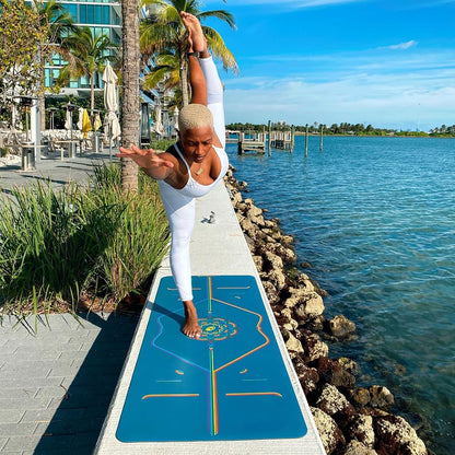 Printed Yoga Mat - Patented Alignment Design, Ultimate Grip