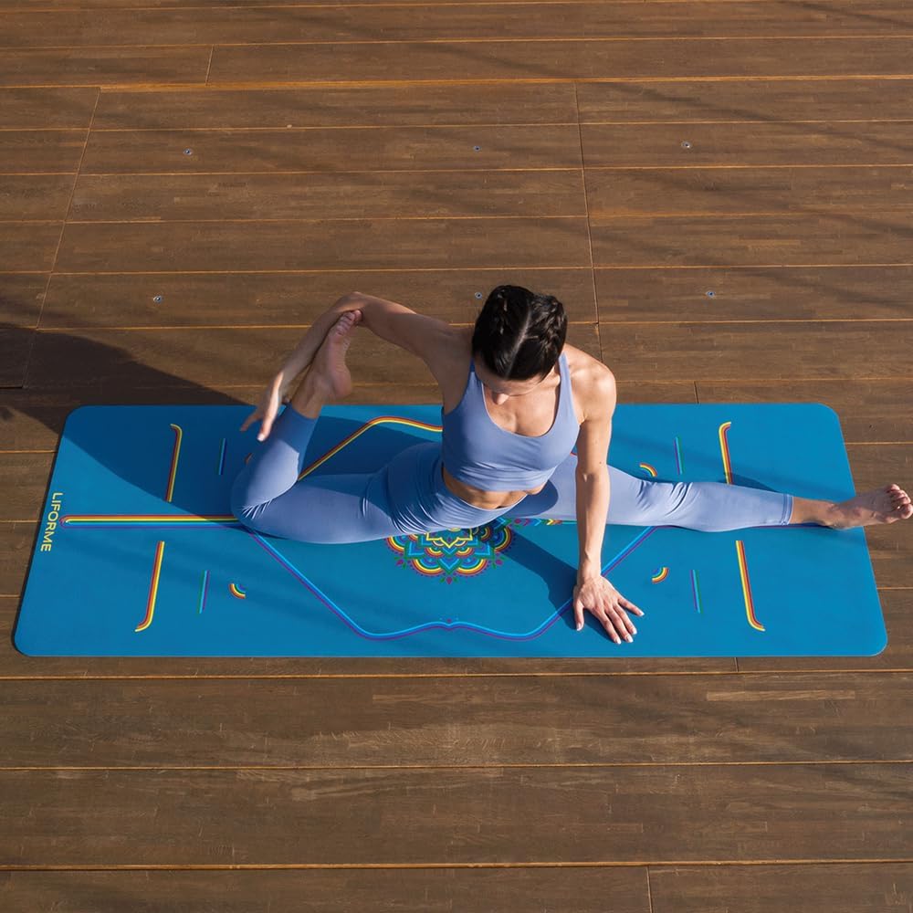 Printed Yoga Mat - Patented Alignment Design, Ultimate Grip