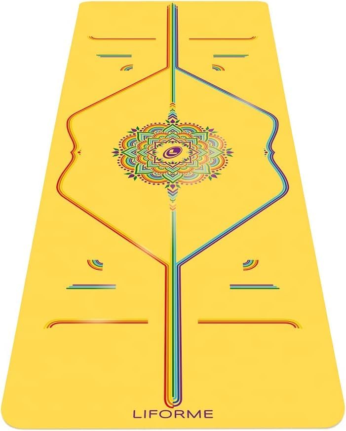 Printed Yoga Mat - Patented Alignment Design, Ultimate Grip