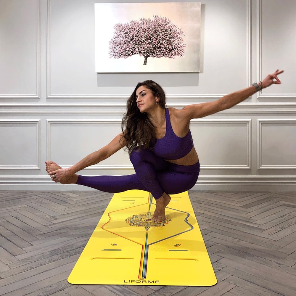 Printed Yoga Mat - Patented Alignment Design, Ultimate Grip